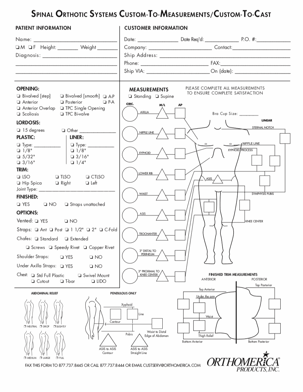 Spinal Order Forms Archives - Orthomerica Products, Inc.